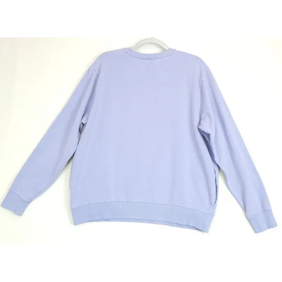 Fila‎ Sweatshirt XL Pullover Long Sleeve Pockets Crewneck Lilac Cotton Logo - Picture 2 of 9